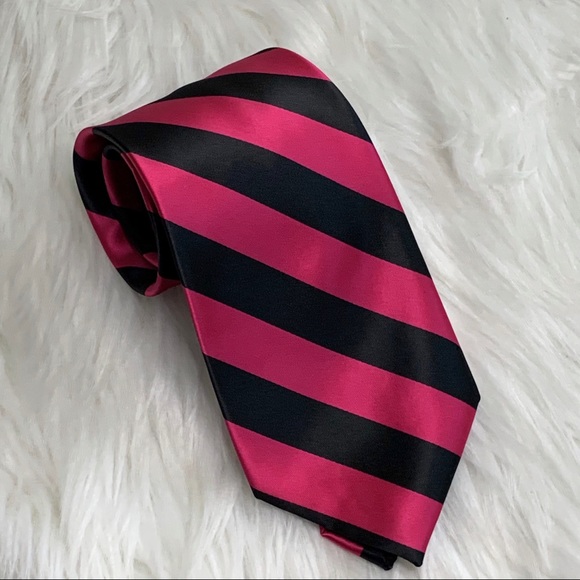 Alexander Logan Other - NWOT Alexander Logan men’s striped tie pink  black